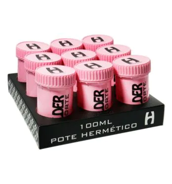 Display de Pote Hermético Holder 100ml Rosa Claro