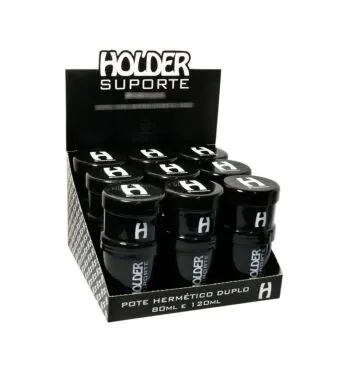 Display de Pote Hermético Holder 200ml Preto