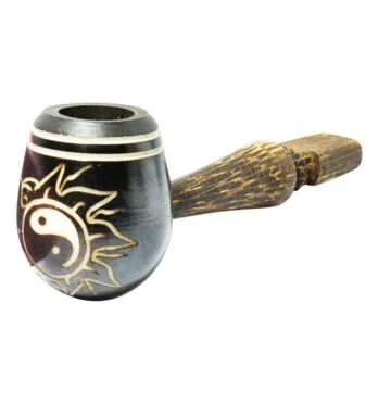Pipe de Madeira Artesanal Yin Yang