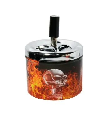 Cinzeiro de Metal c/ Tampa Skull in Hell