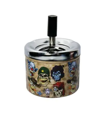 Cinzeiro de Metal c/ Tampa Skull Styles