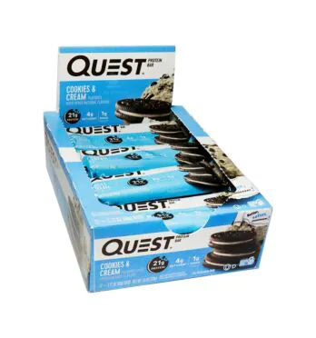 Caixa de Barra de Proteína Quest Sabor Biscoito e Creme