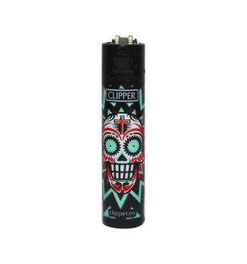 Isqueiro Clipper Colorful Skulls 
