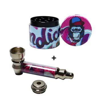 Kit Dichavador de Metal + Pipe Indica