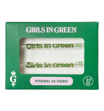 Kit Piteira de Vidro Girls in Green x Hippie Bong 5mm 