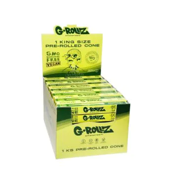 Caixa de Cone G-Rollz Banksy's Graffiti King Size Unbleached Bamboo 