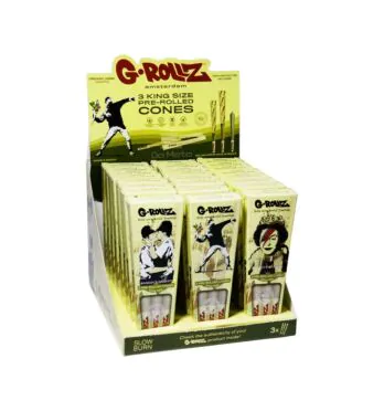 Caixa de Cone G-Rollz Banksy's Graffiti King Size Bio Organic Hemp