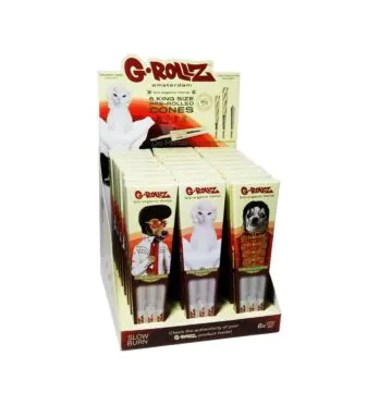 Caixa de Cone G-Rollz Pets Rock King Size Bio Organic Hemp