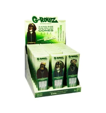 Caixa de Cone G-Rollz Pets Rock King Size Bio Green Hemp