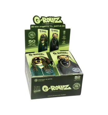 Caixa de Seda com Piteiras G-Rollz Pets Rock King Slim Hemp