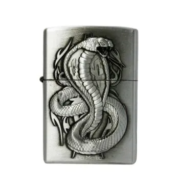 Isqueiro de Metal Prata Snake