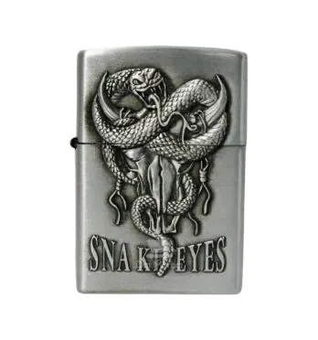 Isqueiro de Metal Prata Snake Eyes