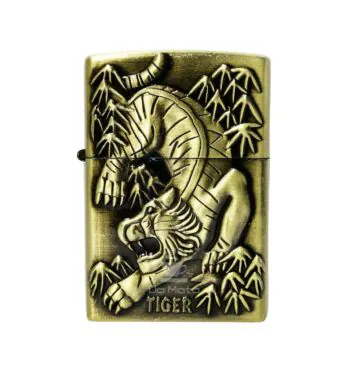 Isqueiro de Metal Dourado Tiger