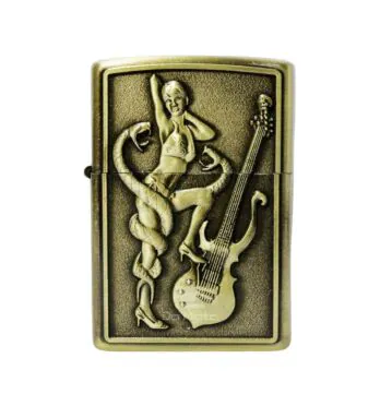 Isqueiro de Metal Dourado Woman and Snake
