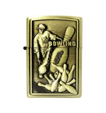 Isqueiro de Metal Dourado Bowling