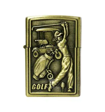 Isqueiro de Metal Dourado Golf