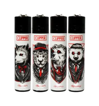 Kit com 4 Isqueiros Clipper Animals Edição Para Colecionador