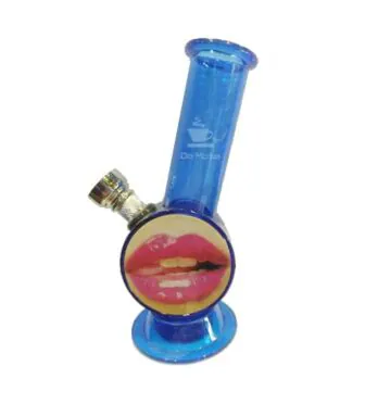 Bong pequeno de acrílico, com estampa de Boca