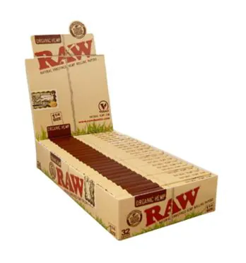 embalagem da Seda Raw Organic Hemp 1 1/4 aberta