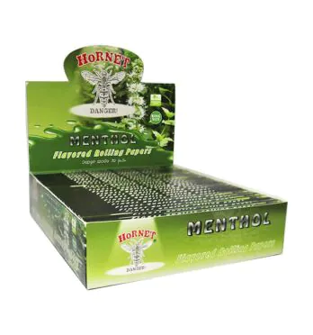 Caixa de Seda Hornet com sabor de Menta King Size