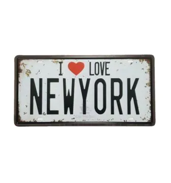 Placa Decorativa I Love New York