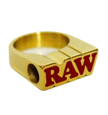 Anel de Ouro Raw 24k c/ Suporte Pequeno Size 9 de lado tabacaria da mata