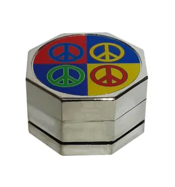 Dichavador de Metal Octagonal Peace & Love