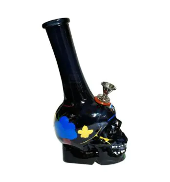 Bong de Vidro Black Skull