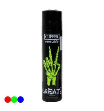 Isqueiro Clipper Bone Hands verde