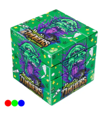 Plástico Cubo Mágico Zumbi 4 Partes verde