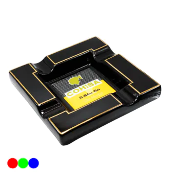 Cinzeiro de Porcelana Quadrado Cohiba preto