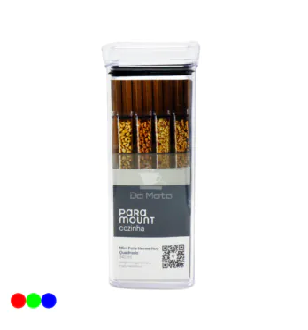 Mini Pote Hermético Quadrado Lumini Black 340ml
