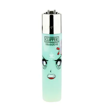 Isqueiro Clipper Manga Faces de frente tabacaria da mata 