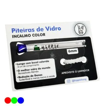 Piteira de Vidro Hippie Bong Incalmo Color 6mm amarelo