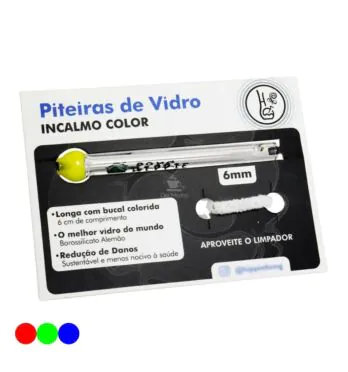 Piteira de Vidro Hippie Bong Incalmo Color 6mm Redondo amarelo