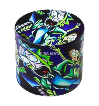 Dichavador Metal Rick And Morty Pequeno de frente tabacaria da mata