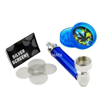 Kit Pipe de Metal C/ Mini Dichavador de frente tabacaria da mata 