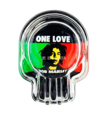 Cinzeiro de Vidro Bob Marley de frente tabacaria da mata 
