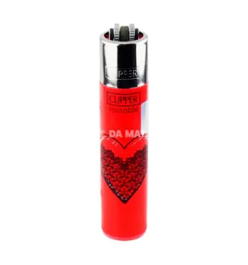 Isqueiro Clipper Hand Love de frente tabacaria da mata