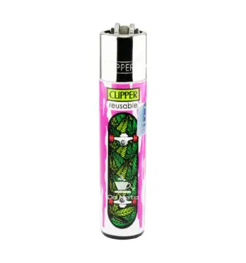 Isqueiro Clipper Weed Boarding de frente