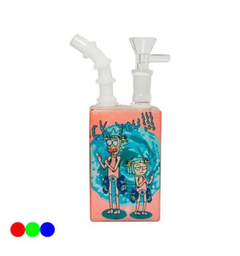 Bong de Vidro Quadrado Rick and Morty 