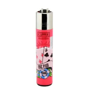 Isqueiro Clipper Poker Games de frente tabacaria da mata 