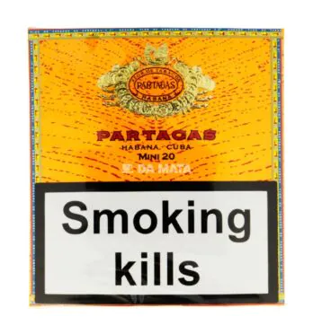 Petaca Cigarrilha Partagás Mini de frente tabacaria da mata