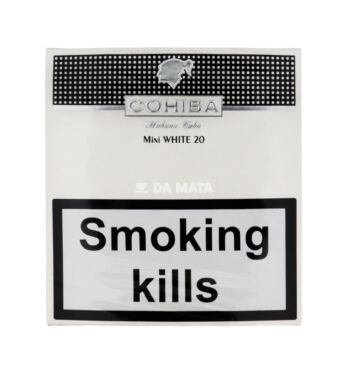 Petaca Cigarrilha Cohiba White Mini C/20un de frente tabacaria da mata
