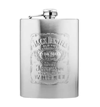 Cantil de Aço Inoxidável Jack Daniel's 8 0Z de frente tabacaria da mata