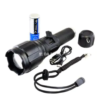 Lanterna XH P360 Led de Alta Potência Com Zoom DE LADO TABACARIA DA MATA