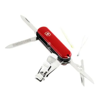Mini Canivete Suíço Victorinox Nail Clip 8 funções de lado aberto tabacaria da mata