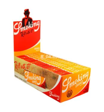 Caixa de Seda Smoking Orange Regular de lado tabacaria da mata