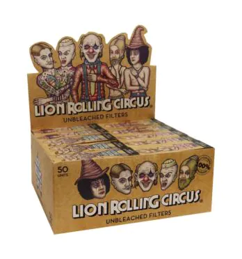 Caixa de Piteira de Papel Lion Rolling Circus Unbleached Big Smoke
