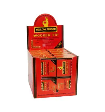 Caixa de Piteira Wooden Tip Long Yellow Finger